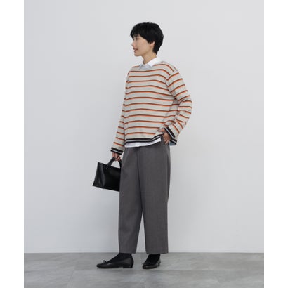 《名品 / 5サイズ展開》トップツイル ストレッチマリンガウチョパンツ トップモカ1｜詳細画像