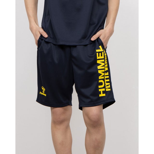 メンズ ジャージハーフパンツ ニットハーフパンツ HAP2143PAP （I.NAVYXYELLOW）