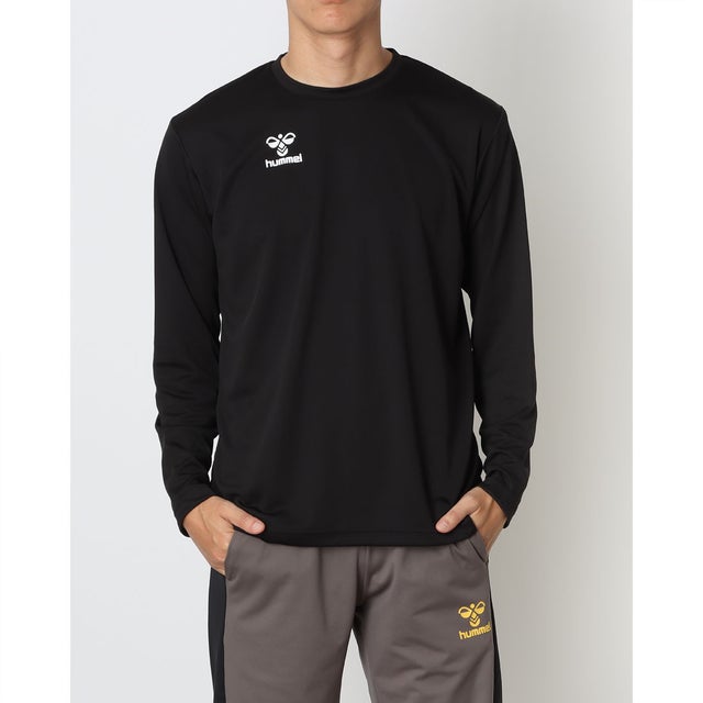 メンズ 長袖機能Tシャツ ワンポイントロングスリーブシャツ HAP7234 （ブラック）