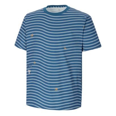 ヒュンメル hummel PLAY 半袖Tシャツ(昇華柄)(ブルー×ホワイト)｜詳細画像