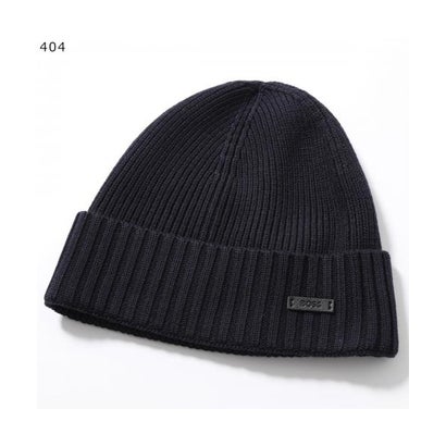 ヒューゴボス HUGO BOSS HUGO BOSS  ニット帽 BLACK 50495306 リブニット ロゴ （030/ダークグレー）｜詳細画像