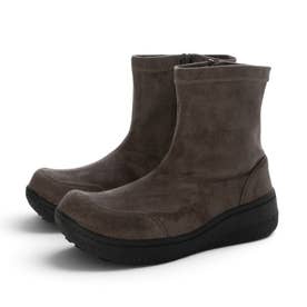 【4cm防水】ストレッチ サイドジップショートブーツ （GRAY）