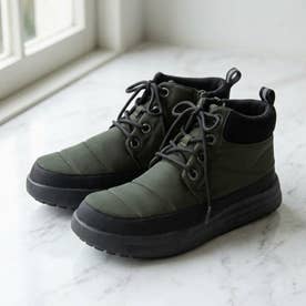 【オンニエラマ】大人カジュアル 撥水ナイロン×コーデュロイ ミドルブーツ （KHAKI）