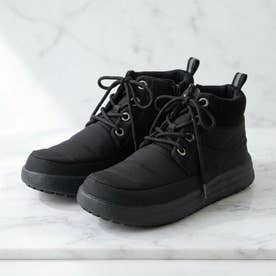 【オンニエラマ】大人カジュアル 撥水ナイロン×コーデュロイ ミドルブーツ （BLACK）