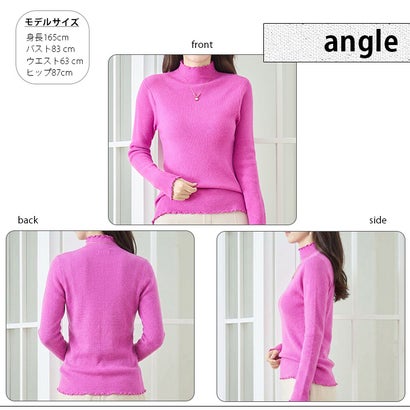 アイカ ica リブ ニット トップス セーター ハイネック 長袖 メロウ メロー フリル リブニット インナー きれいめ カジュアル 可愛い フェミニン レイヤード 薄手 （TQ）｜詳細画像