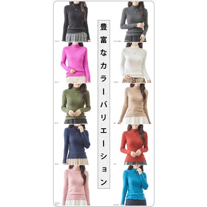 アイカ ica リブ ニット トップス セーター ハイネック 長袖 メロウ メロー フリル リブニット インナー きれいめ カジュアル 可愛い フェミニン レイヤード 薄手 （MC）｜詳細画像