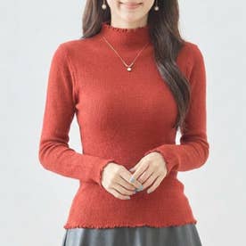 リブ ニット トップス セーター ハイネック 長袖 メロウ メロー フリル リブニット インナー きれいめ カジュアル 可愛い フェミニン レイヤード 薄手 （WN）
