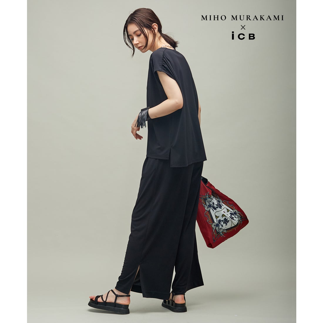 ICB 【MIHO MURAKAMIさんコラボ】 コラボプリント リバーシブルバッグ 