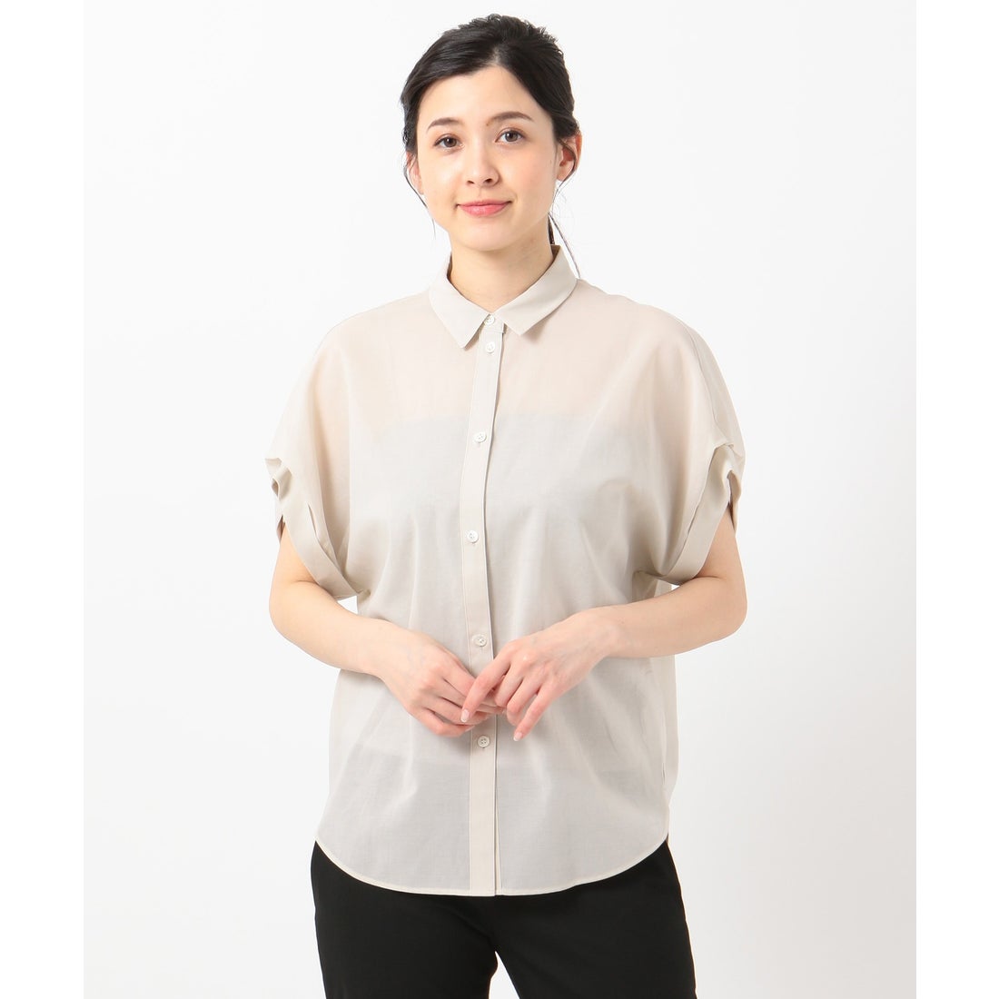 ICB 【WEB限定カラー】Organza Cotton ブラウス （ベージュ系） -靴 