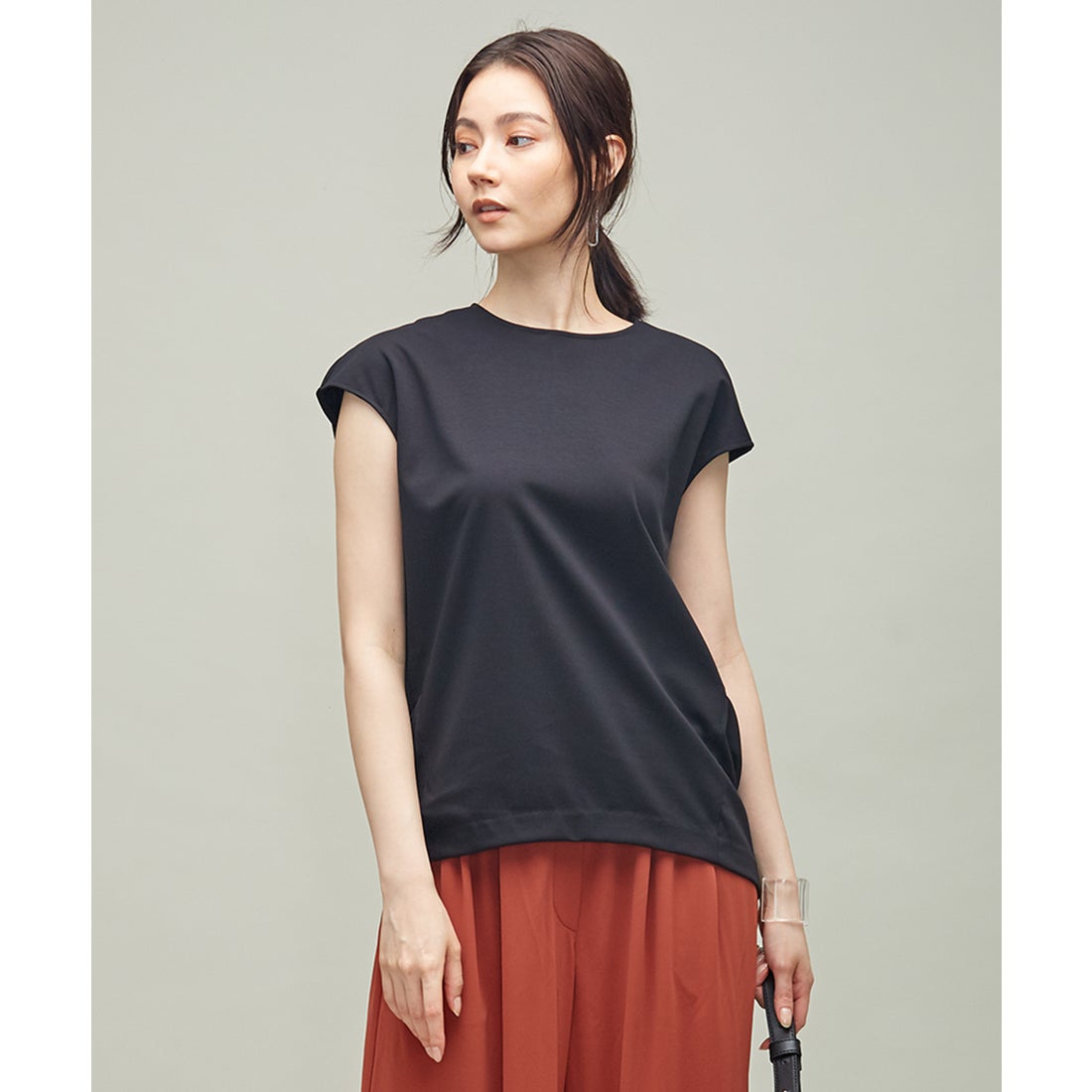ICB 【洗える】 Lily バックファスナー カットソー （ブラック系