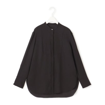 【接触冷感・UVケア・速乾・洗える】 FluidBackSatin シャツブラウス （ネイビー系）｜詳細画像