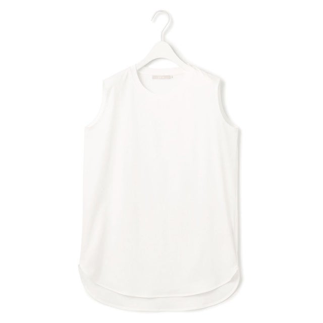 【接触冷感・洗える】コンパクトスムース ノースリーブ Tシャツ （オフホワイト系）