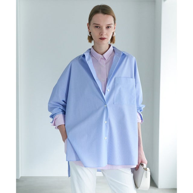 クリーンブロード ポンチョシャツ （ブルーストライプ）