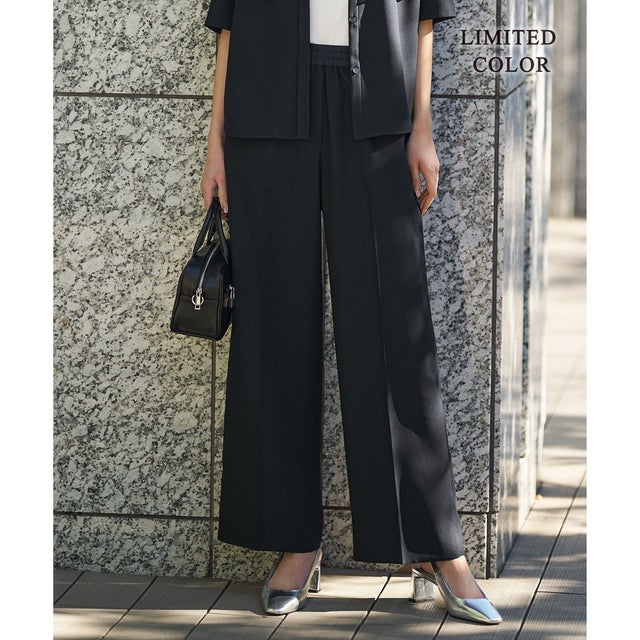 【WEB限定カラーあり】FluidBackSatin ワイドパンツ （ネイビー［WEB限定］）