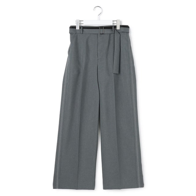 【WEB＆一部店舗限定】 SerikaWorsted ワイドストレートパンツ （ミディアムグレー）