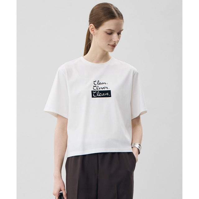 クロップド ロゴTEE（レタードプリント） （オフホワイト）