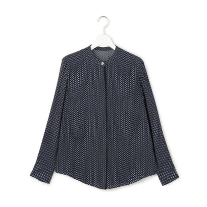 ICB 【WEB&一部店舗限定カラーあり】BackSatinAmunzen バンドカラーブラウス （ダルグリーン［WEB＆一部店舗限定］）｜詳細画像