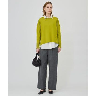 ウォッシャブルウールサキソニー ワイドパンツ （ミディアムグレー）｜詳細画像