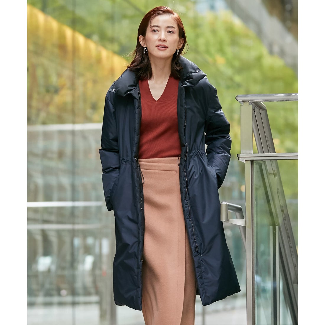 ICB L CalmNylon ロングダウン （ネイビー系） -ファッション通販 