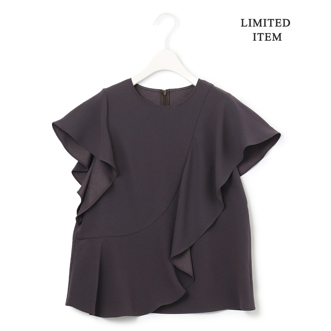 ICB L 【WEB限定・洗える】BackSatinGeorgette ラッフルブラウス