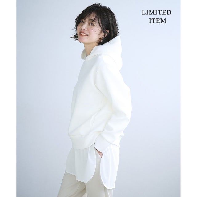 【WEB限定・洗える】ソフトダンボール フーディ プルオーバー （オフホワイト系）