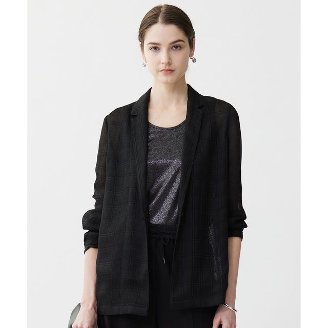 スクエアチェックレノクロス レースジャケット （ブラック系）