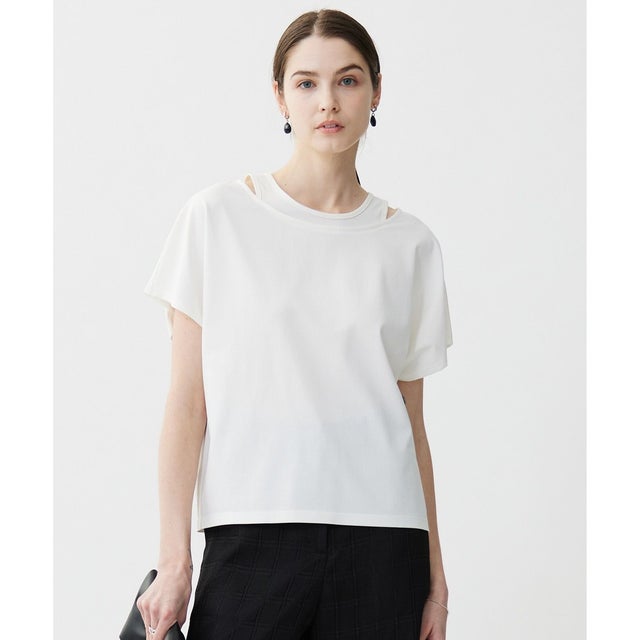 【UVケア・吸水速乾・洗える】ライクレイヤードTEE （オフホワイト系）