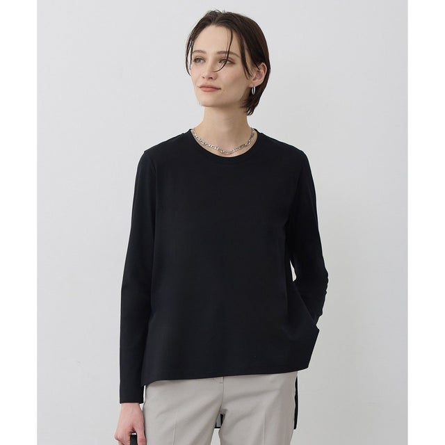 シフォンプリーツコンビ カットソー （ブラック）