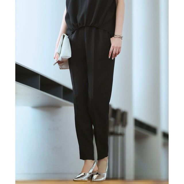 【WEB限定カラーあり】FluidBackSatin ドロストパンツ （ブラック）