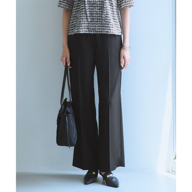 【WEB限定カラーあり】FluidBackSatin ワイドパンツ （ブラック）