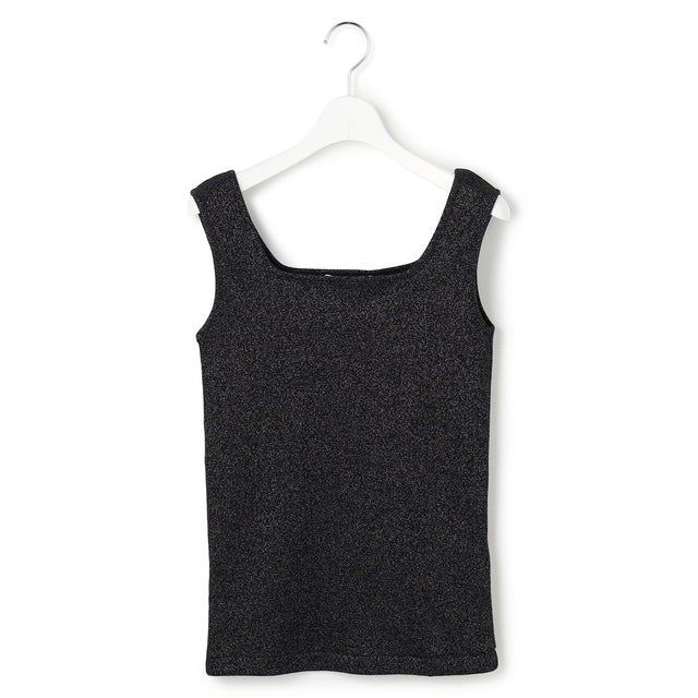 【WEB限定カラーあり】 ブロードステッチリブ タンクトップ （ブラックラメ）