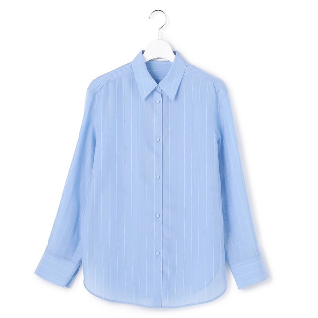 【WEB＆一部店舗限定】PreshrunkCupraStripe シャツ （サックスストライプ）