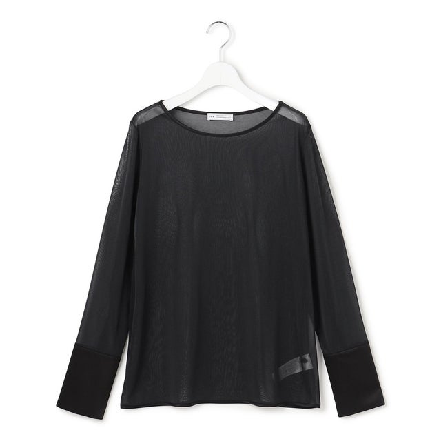 【WEB＆一部店舗限定】SheerSerika ボートネックプルオーバー （ブラック）