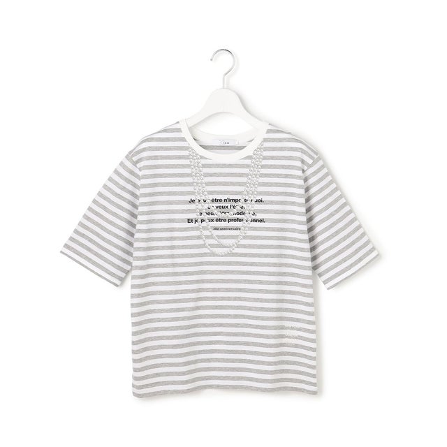 【30th ANNIVERSARY】 PARIS ボーダーTシャツ （グレー×オフホワイト）