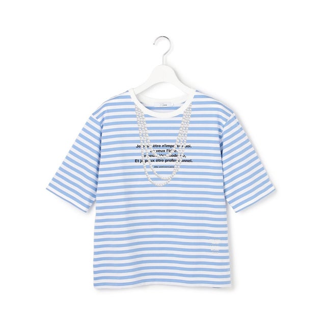 【30th ANNIVERSARY】 PARIS ボーダーTシャツ （サックス×オフホワイト）