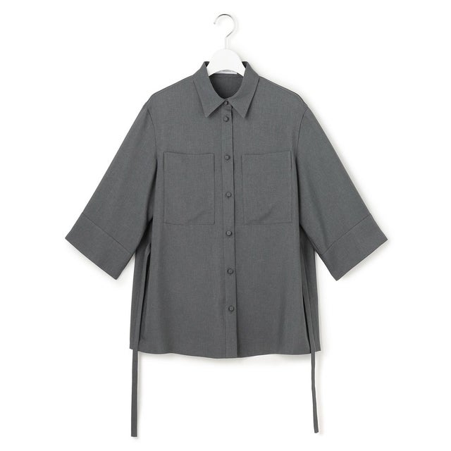【WEB＆一部店舗限定】SerikaWorsted シャツブラウス （ミディアムグレー）