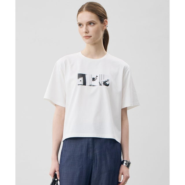 クロップド ロゴTEE（フォトプリント） （オフホワイト）