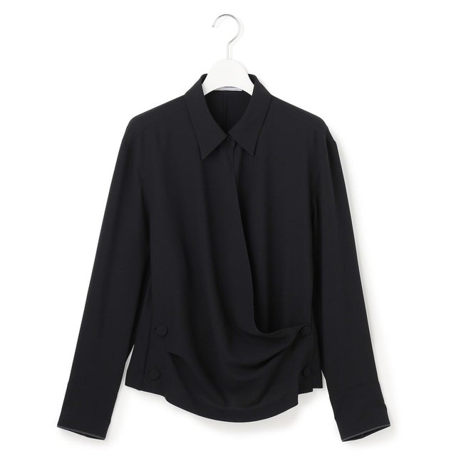 【WEB＆一部店舗限定】ClaireGeorgette カシュクールドレープブラウス （ブラック）