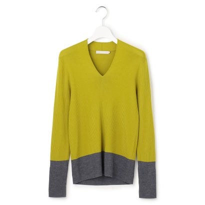 エクストラファインメリノ リブVネックプルオーバー （ディープレッド）｜詳細画像