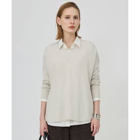 【WEB限定カラーあり】ソフトカシミヤミックス Vネックニット （トープ）