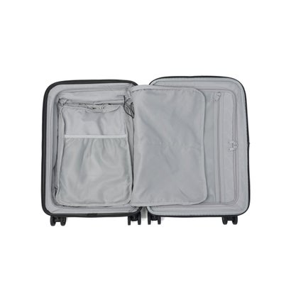 アジア・ラゲージ Asia Luggage スーツケース 機内持ち込み フロントオープン 拡張 静音キャスター PC収納 14inch 抗菌加工 TSロック USBポート 37L-44L Pitaflat PIF-8811-18W （ブラック）｜詳細画像