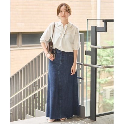 YANUK/ヤヌーク 別注 Flare Long Skirt スカート（ネイビー）｜詳細画像