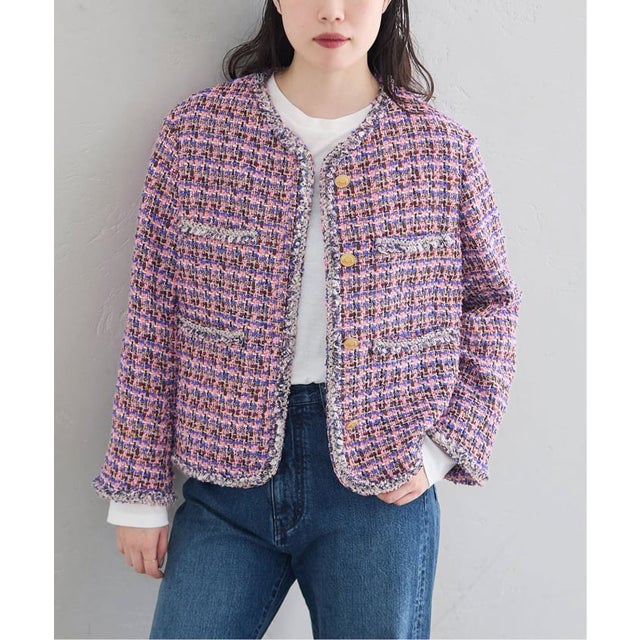 《35TH》THE TWEED JACKET with LINTON（ピンク）