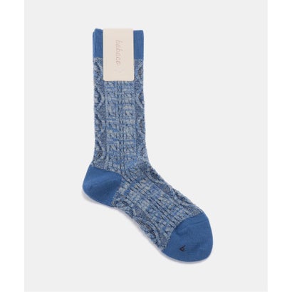 babaco/ババコ Melange cable socks 靴下 BA02-BT18 （ブルー A）｜詳細画像