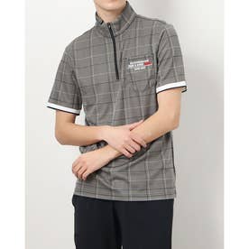 メンズ ゴルフ 半袖シャツ チェックジャガードジップシャツ IG-1H1042Z （他）