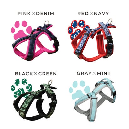 ハクサン Hakusan 犬 ハーネス Y型 ゼロ ハーネス ベルト 小型犬 中型犬 大型犬 胴輪 歩行補助 （イエロー/グレー）｜詳細画像