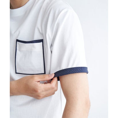 【コスパ最強】ストライプMIXポケットTシャツ （オリーブ）｜詳細画像