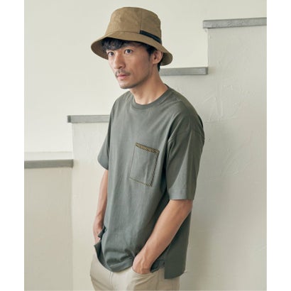 【コスパ最強】ストライプMIXポケットTシャツ （ホワイト）｜詳細画像