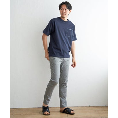 【コスパ最強】ストライプMIXポケットTシャツ （ホワイト）｜詳細画像
