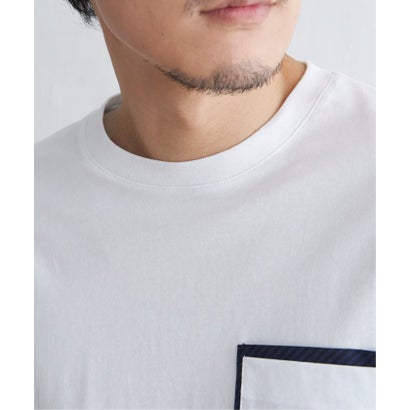 【コスパ最強】ストライプMIXポケットTシャツ （ホワイト）｜詳細画像